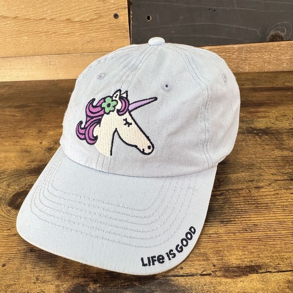 Unicorn Life is Good Girls Blue Adjustable Hat Baseball Cap